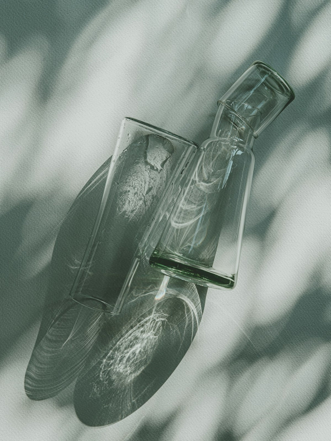 Light and reflections through clear glass